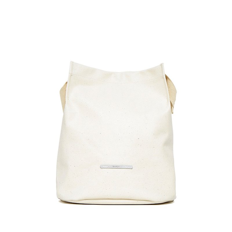RAWROW-城市系列-双背带帆布水桶包(中)-亮白-RCR700WH - 侧背包/斜挎包 - 其他材质 白色
