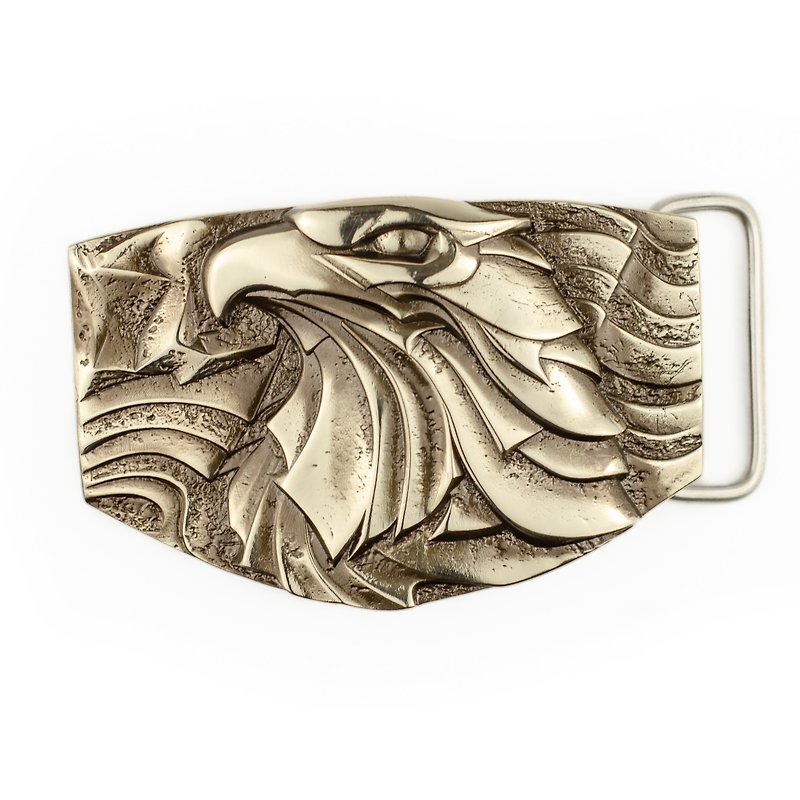 Bald eagle german silver belt buckle, american nickel silver belt accessory - 腰带/皮带 - 其他材质 银色