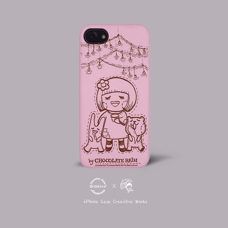 iPhone 7/8 Chocolate Rain  PU皮革 防滑手机殻 手机套 - 手机壳/手机套 - 人造皮革 粉红色