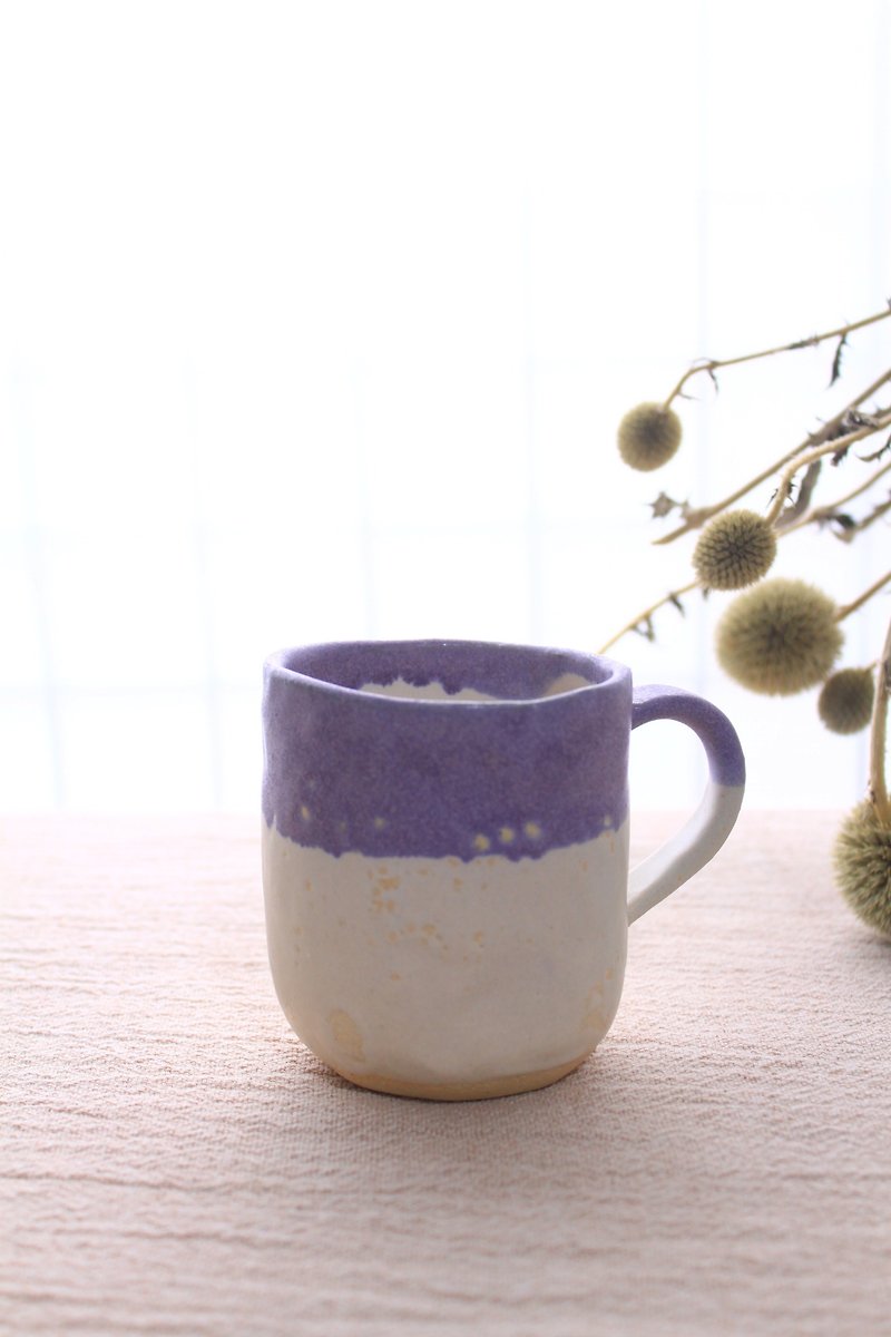 手捏陶器双色马克杯 - 杯子 - 陶 紫色