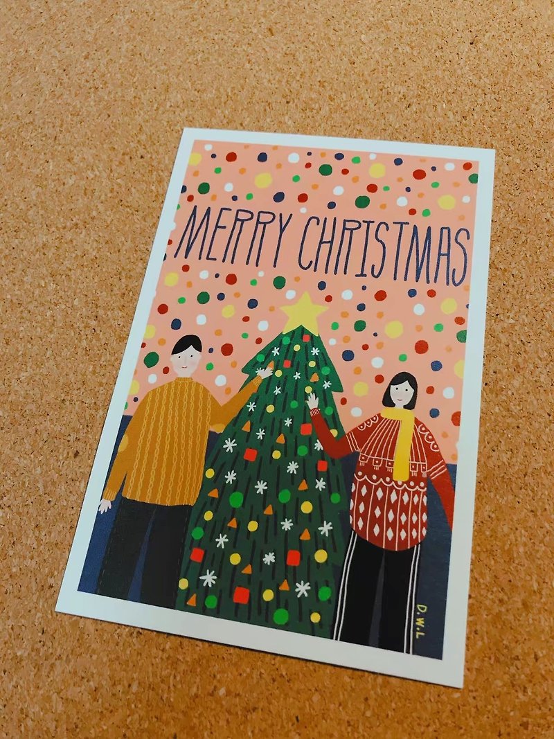 D.W.L'S LITTLE SHOP-圣诞节 MERRY CHRISTMAS/ 原创明信片／贺卡／礼品卡／填色卡／装饰画 - 卡片/明信片 - 纸 黑色