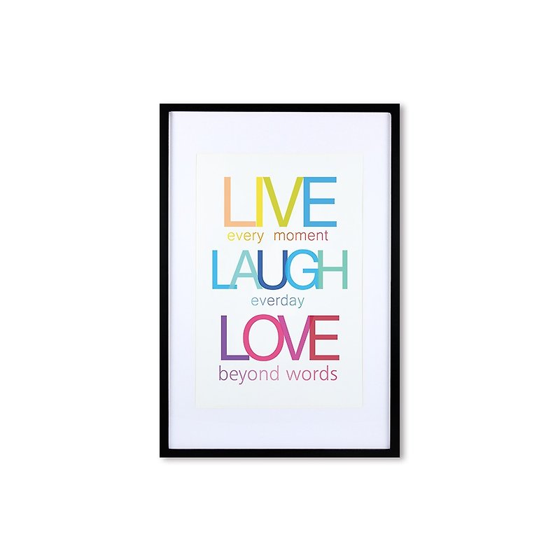 装饰画相框 Quote Series Live Laugh Love 黑色框 63x43cm - 画框/相框 - 木头 多色