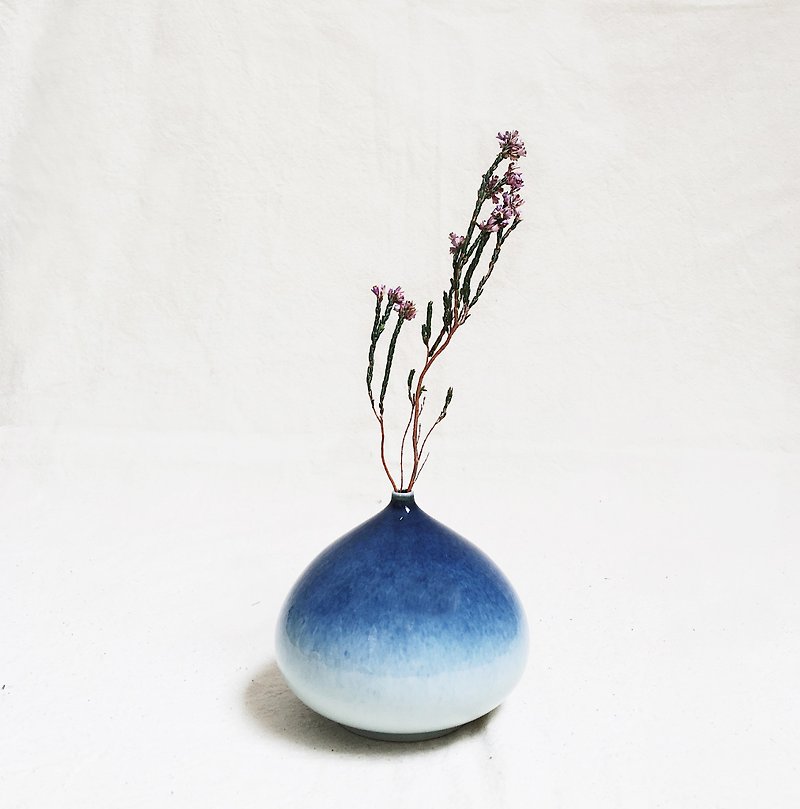 星空釉色花器－Flat Bud - 植栽/盆栽 - 瓷 蓝色