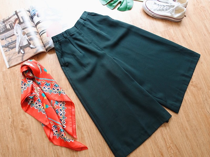 Vintage下着 / 宽裤 no.12 - 女装长裤 - 聚酯纤维 绿色