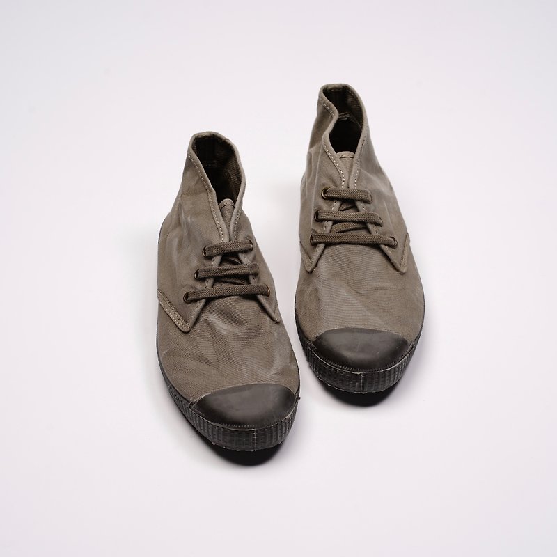 西班牙帆布鞋CIENTA U60777 34水泥灰 黑底 洗旧布料 大人 Chukka - 女款休闲鞋 - 棉．麻 灰色