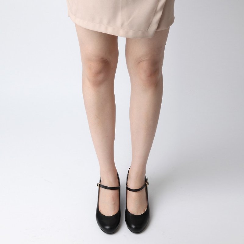 現貨優惠 - 韓國人手製 SPUR 可爱踝带高跟鞋 JF7031 BLACK - 高跟鞋 - 真皮 黑色