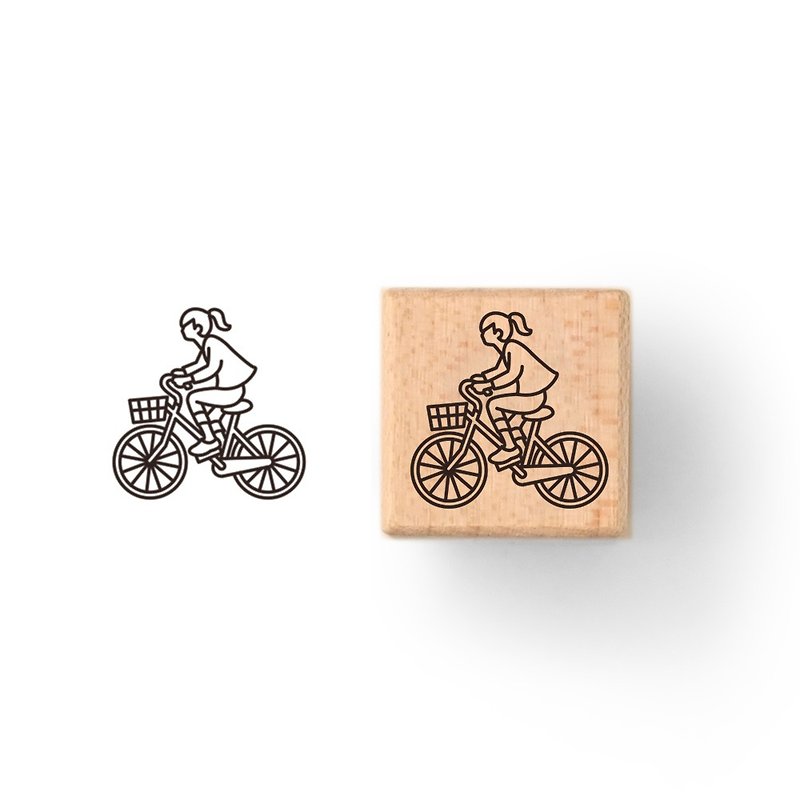 本日印章－骑单车 - 印章/印台 - 木头 卡其色