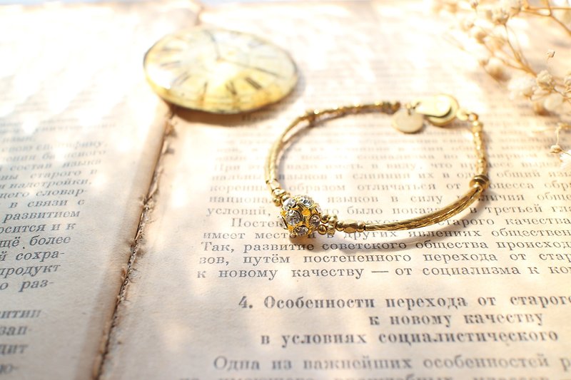 金星-水钻 黄铜手环 - 手链/手环 - 其他金属 金色