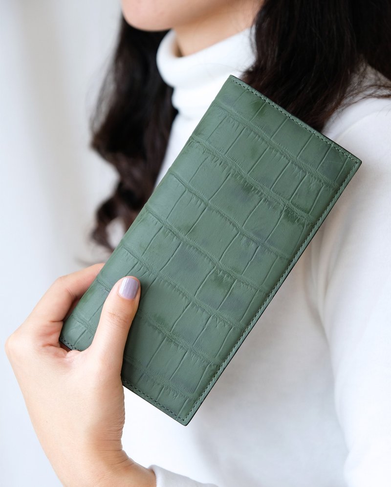 Adel Long wallet (Forest Green) - 皮夹/钱包 - 真皮 绿色