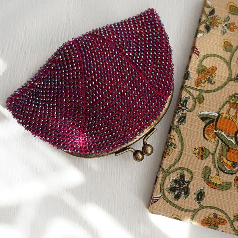Ba-ba handmade Seedbeads crochet pouch No.1786 - 零钱包 - 其他材质 紫色