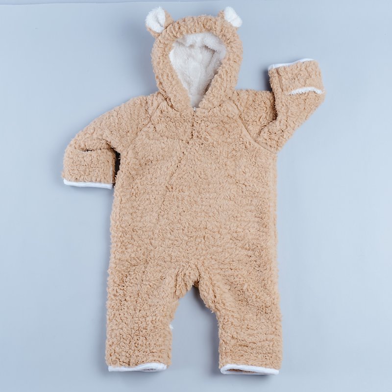 大地黄熊连身装 童装 幼童 婴儿 兔装 连身 熊装 手作 - 包屁衣/连体衣 - 棉．麻 卡其色