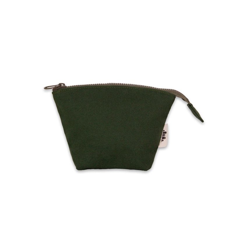 【贝壳化妆包】- 小 深绿 - 化妆包/杂物包 - 棉．麻 绿色