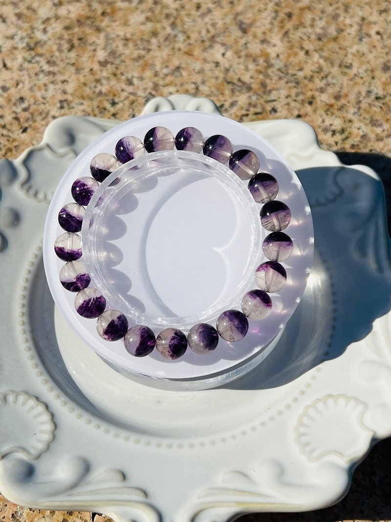 天然紫萤石聚宝盆手串 - 手链/手环 - 水晶 紫色