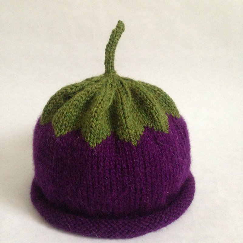 成人手织茄子毛冷帽 Maggie - 帽子 - 羊毛 紫色