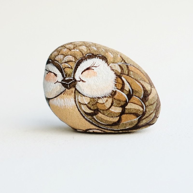 Bird stone painting, special gift for special one. - 玩偶/公仔 - 石头 多色