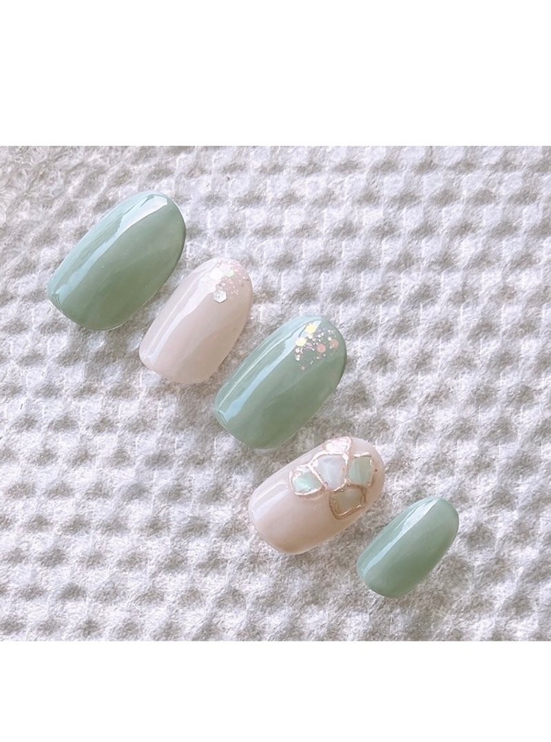 ネイルチップ　緑　ミント　美甲　シェル　nail  green summer 夏 - 其他 - 其他材质 绿色