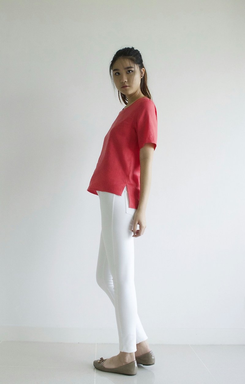 made to order linen blouse / clothing / casual / top / women /natural top E 38T - 女装上衣 - 亚麻 