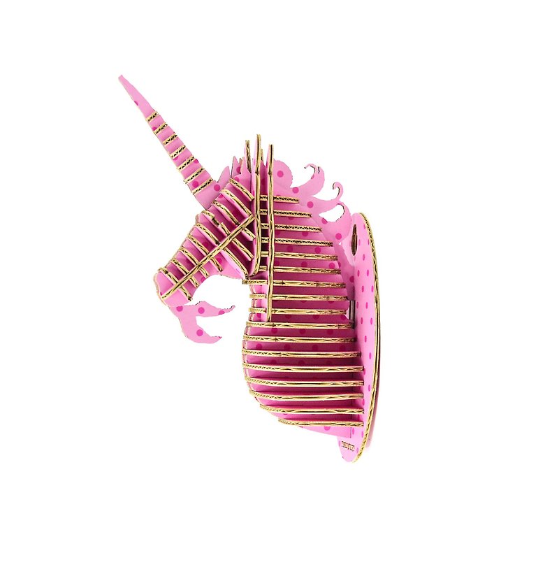 独角兽3D 手作 DIY居家挂饰 粉红波点色 小型 - 墙贴/壁贴 - 纸 粉红色