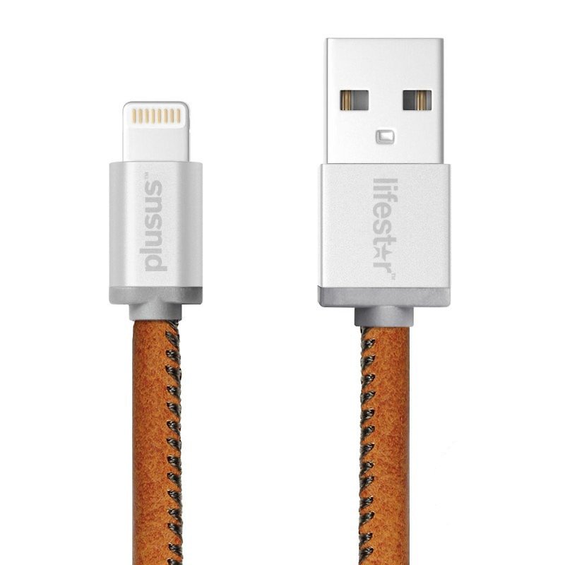 【福利品】PlusUs Lightning - USB时尚传输 25cm 复古褐 - 充电宝/传输线 - 其他材质 咖啡色