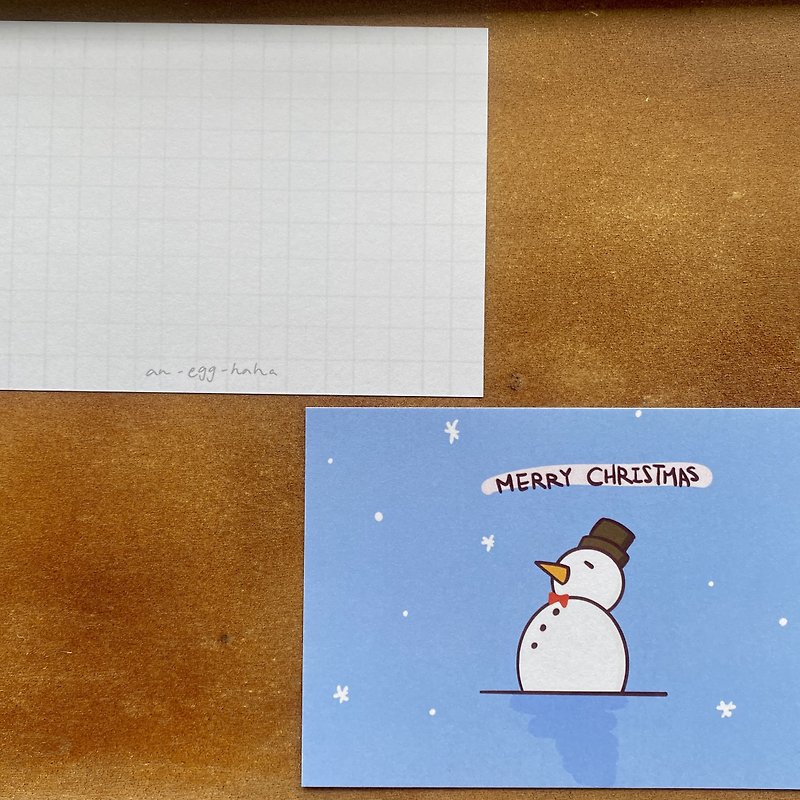 圣诞明信片 | 圣诞雪人 - 卡片/明信片 - 纸 白色