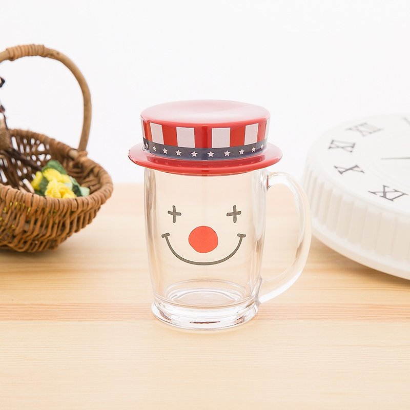 日本 sunart 玻璃马克杯 - 小丑 - 咖啡杯/马克杯 - 陶 透明