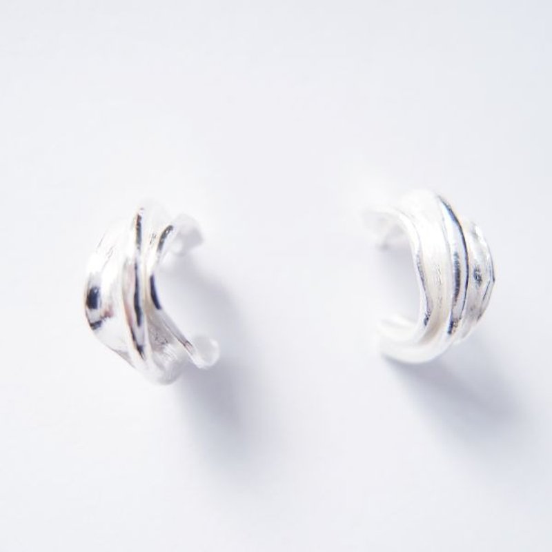 折学系列4  925银C型耳环 - 耳环/耳夹 - 其他金属 银色