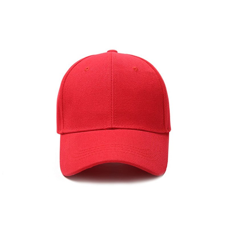 韩版素色鸭舌帽 6色 - 定制化MJ036 - 帽子 - 棉．麻 红色