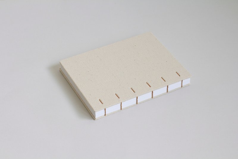 手工笔记本 - 科普特线装, 原色棉麻布封面 - 笔记本/手帐 - 纸 白色