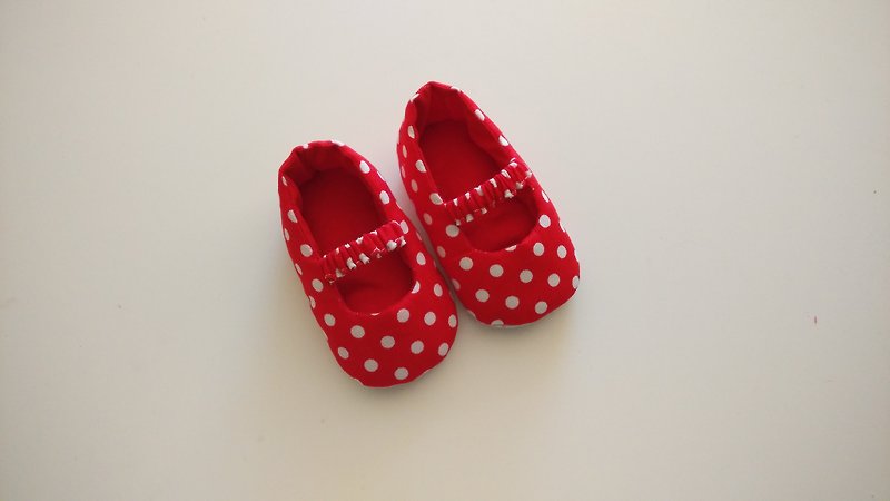 红底点点弥月礼物 婴儿鞋 11/12 - 满月礼盒 - 其他材质 红色