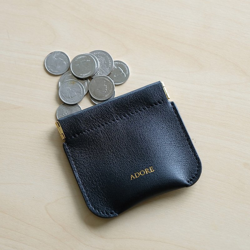 ADORE Leather coin purse (Black) - 零钱包 - 真皮 黑色