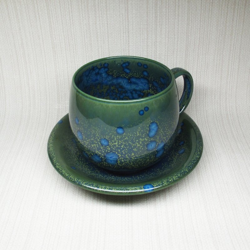【结晶釉系列】咖啡杯组 陶杯 马克杯 (结晶蓝) - 咖啡杯/马克杯 - 瓷 蓝色