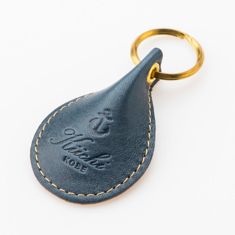 北海道牛革 水滴鑰匙圈 キーホルダー 深藍 ネイビー Navy -MADE IN 神戸- - 钥匙链/钥匙包 - 真皮 蓝色