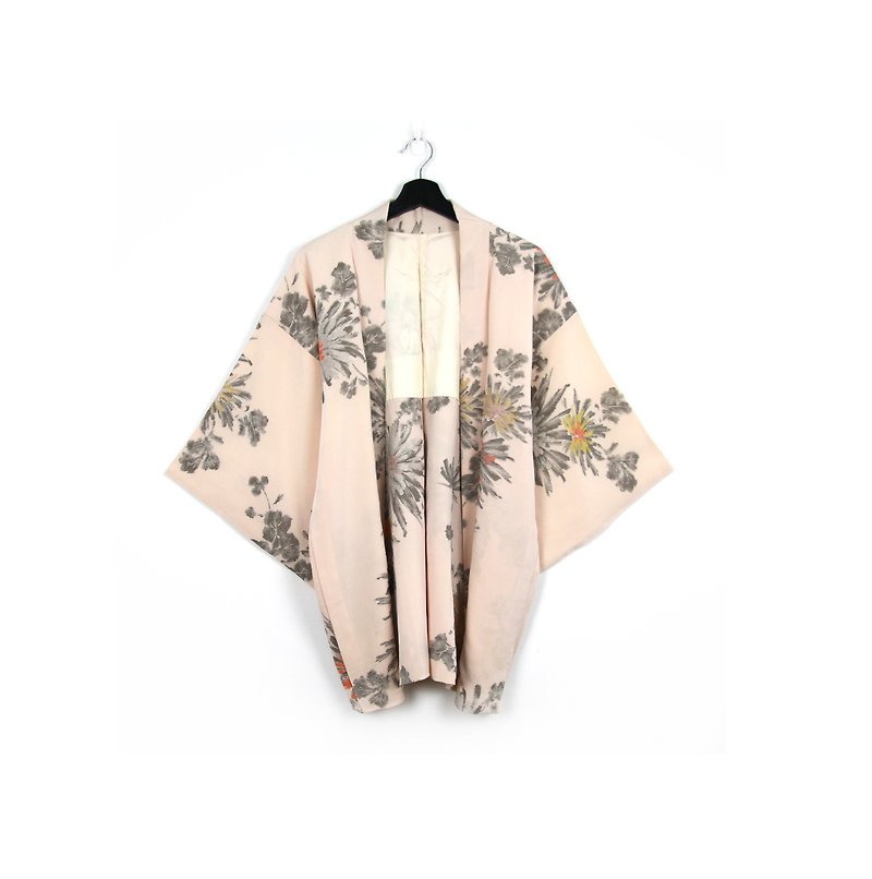 Back to Green-日本带回羽织 藕粉 金葱刺绣 /vintage kimono - 女装休闲/机能外套 - 丝．绢 