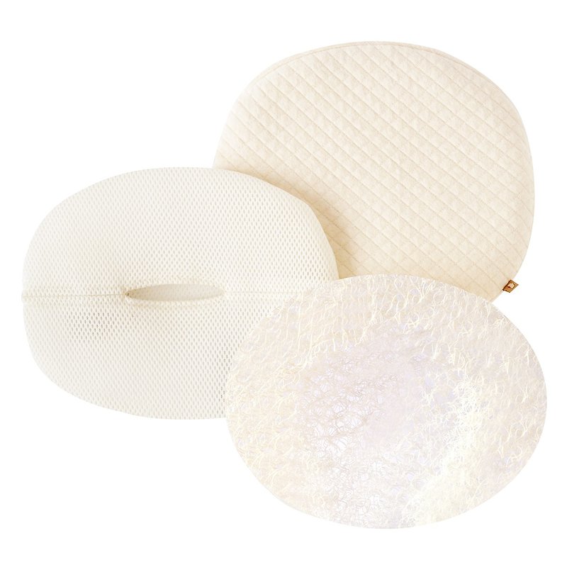 【SISSO有机棉】有机棉3D透气婴儿枕 - 婴儿床上用品 - 棉．麻 白色
