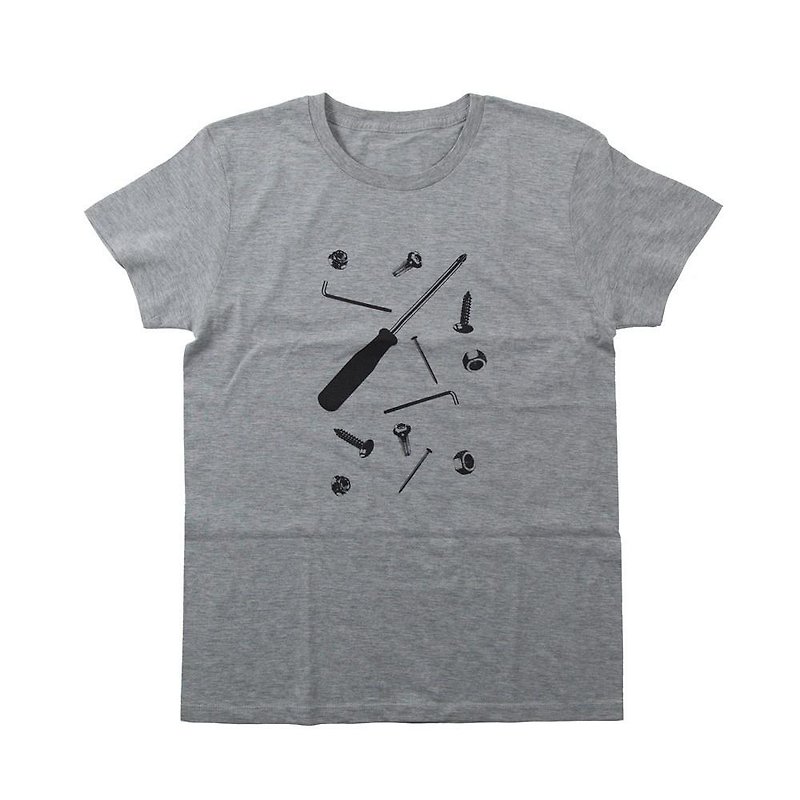工具一式　デザインTシャツ　ユニセックスXS〜XLサイズ　Tcollector - 女装 T 恤 - 棉．麻 灰色