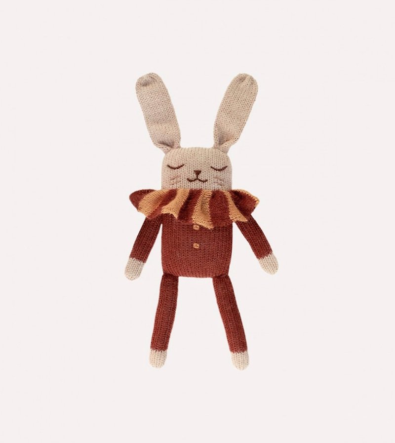 Bunny knit toy / sienna striped collar - 玩具/玩偶 - 羊毛 
