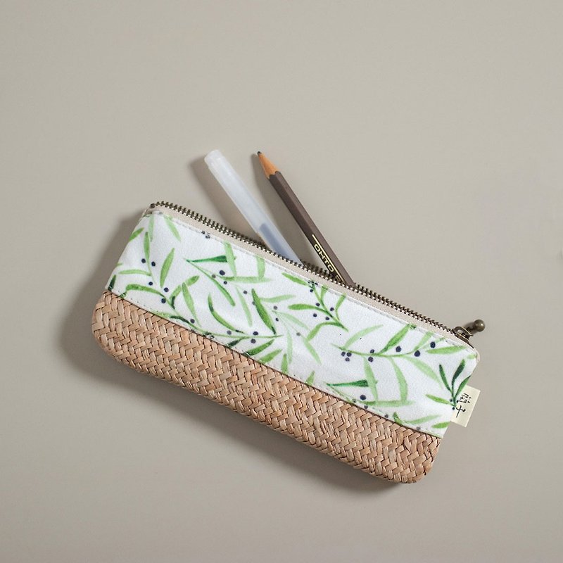 蔺子布花笔袋/蔺草编织 - 铅笔盒/笔袋 - 植物．花 