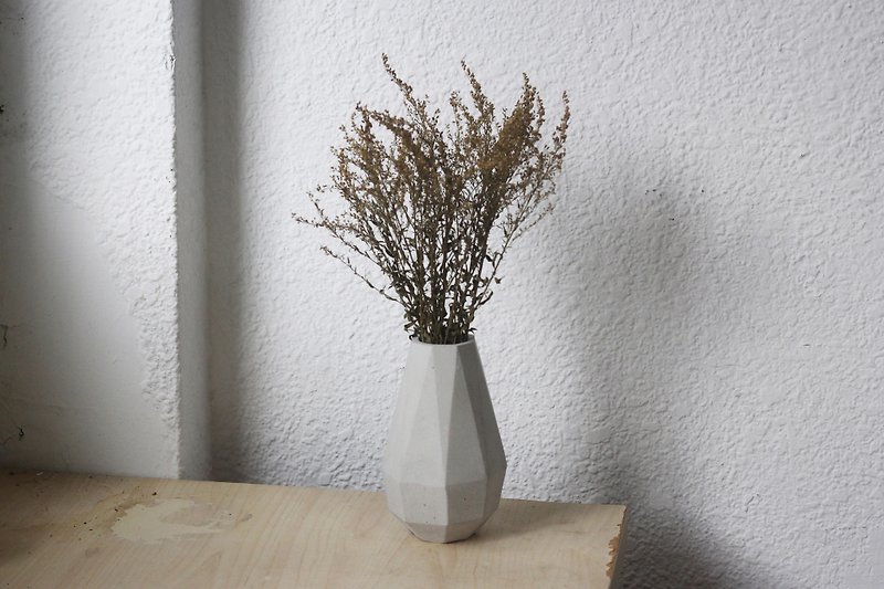 大水滴 | 水泥几何花器 干燥花瓶 (可加购干燥花) - 花瓶/陶器 - 水泥 灰色