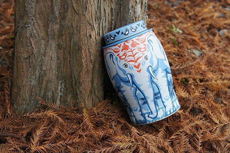 【绝版】北欧童话大象茶罐(内含伯爵茶/20个原叶三角立体茶包) - 茶 - 新鲜食材 蓝色