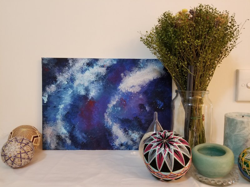 画品 手绘 压克力彩 画布板 Acrylic Paint  失落银河 - 海报/装饰画/版画 - 颜料 银色