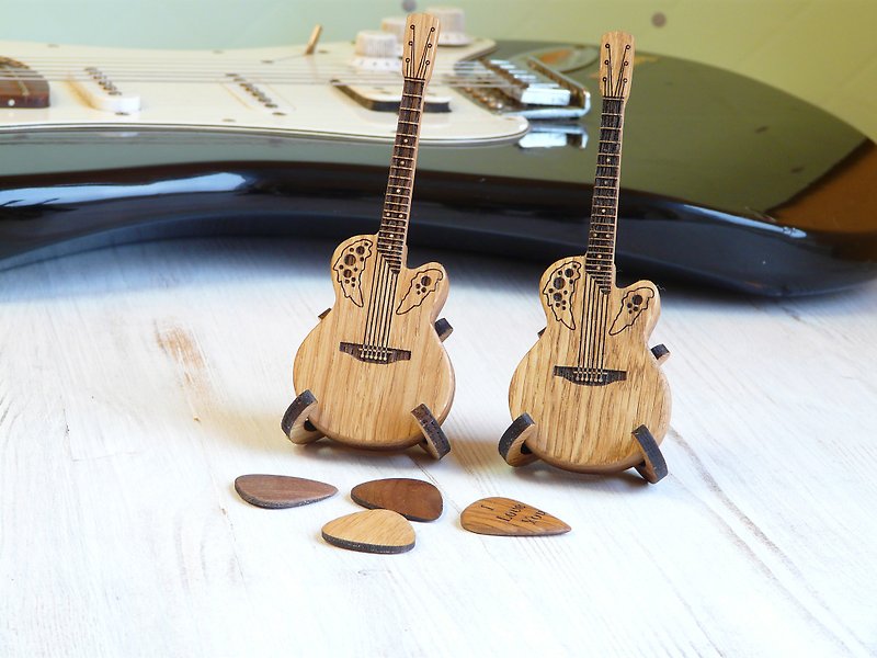 定制吉他挑选盒 个性化的音乐家礼物 吉他演奏者礼物 - 吉他配件 - 木头 多色