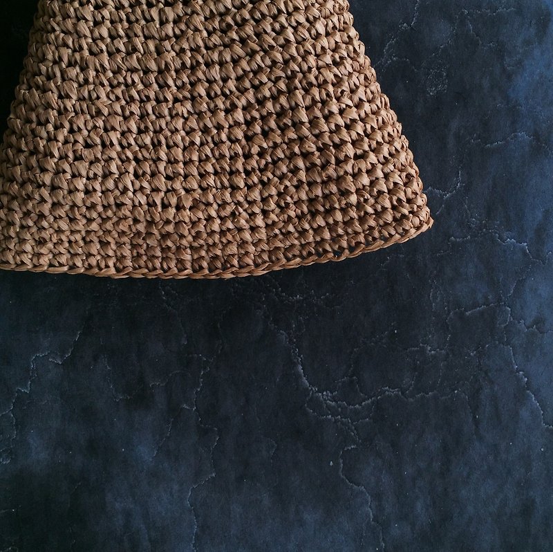 手织材料包－轻便卷心遮阳草帽 - 编织/刺绣/羊毛毡/裁缝 - 棉．麻 