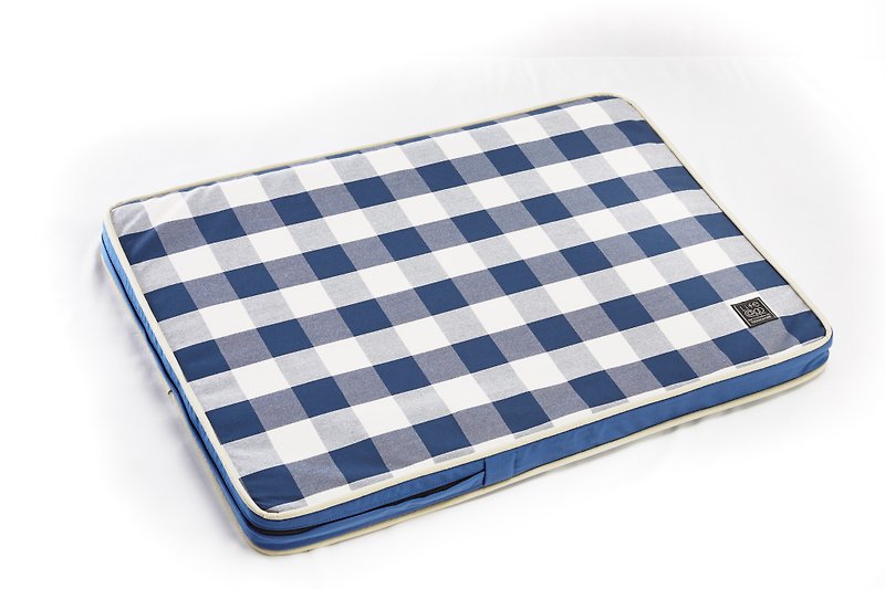 Lifeapp 睡垫替换布套--- M_W80 x D55 x H5 cm (蓝白格)不含睡垫 - 床垫/笼子 - 其他材质 蓝色