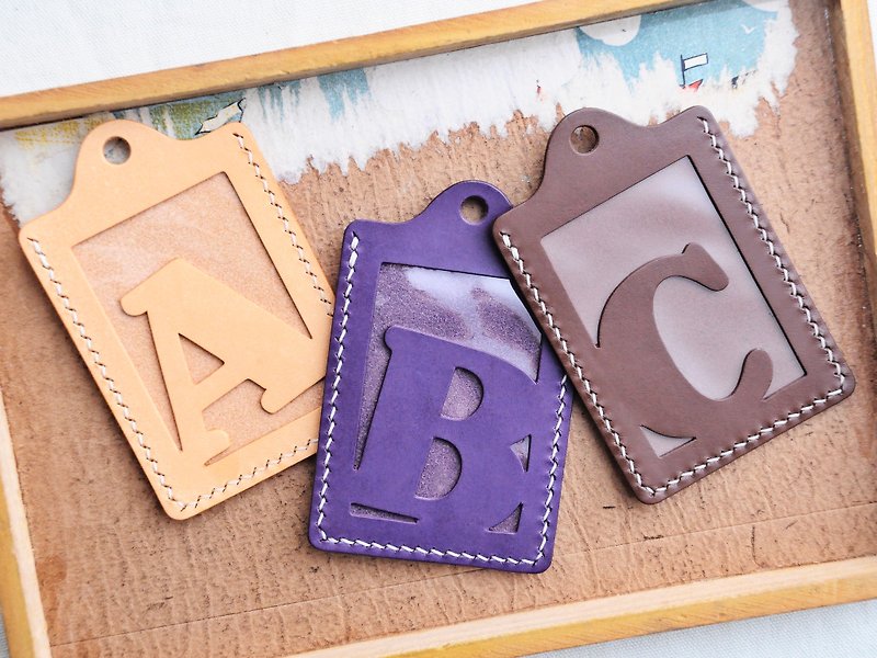 头文字 A | B | C 字母证件套 好好缝 皮革材料包 卡片夹 名片夹 - 皮件 - 真皮 紫色