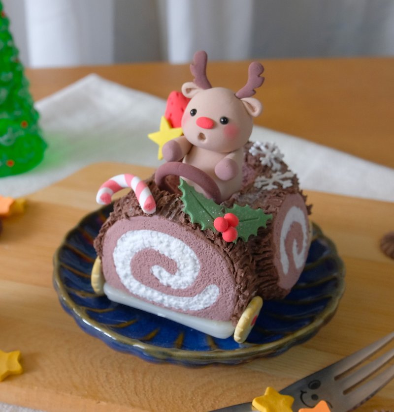 麋鹿树干蛋糕卷车车 黏土材料包 在线教学影片&圣诞手作 - 其他 - 粘土 