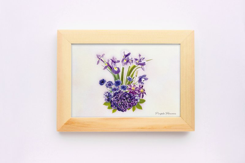 新作　最高級ポストカード  紫色の花々 - 海报/装饰画/版画 - 纸 紫色