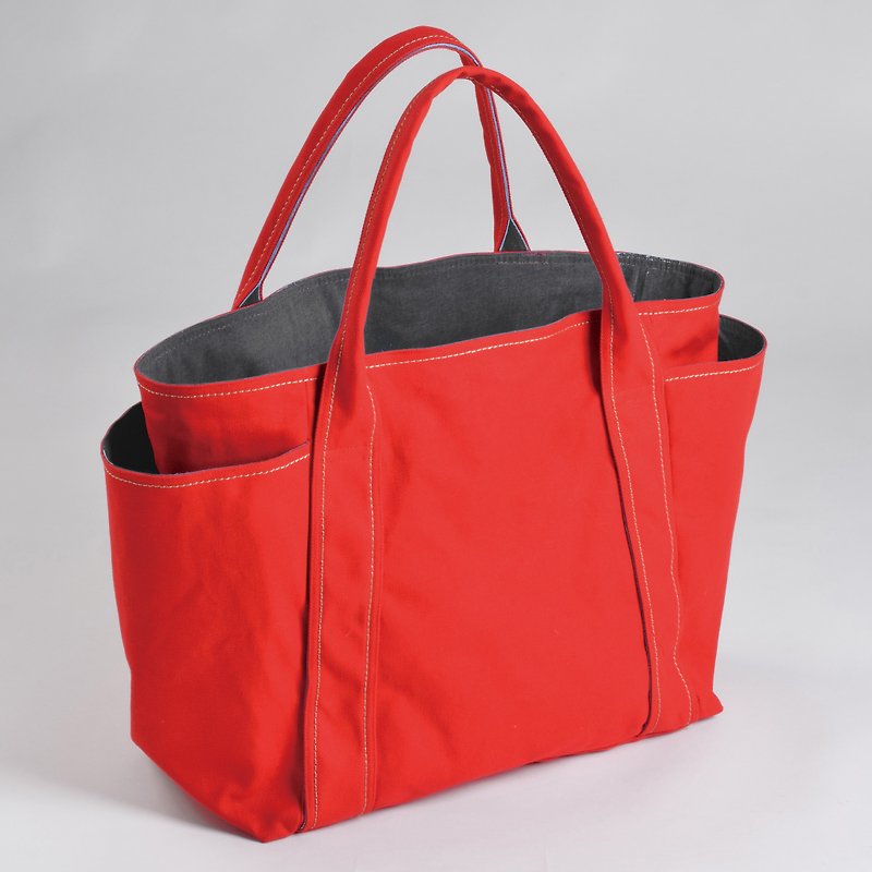 万用工具袋-亮红色(中型) - 侧背包/斜挎包 - 棉．麻 红色