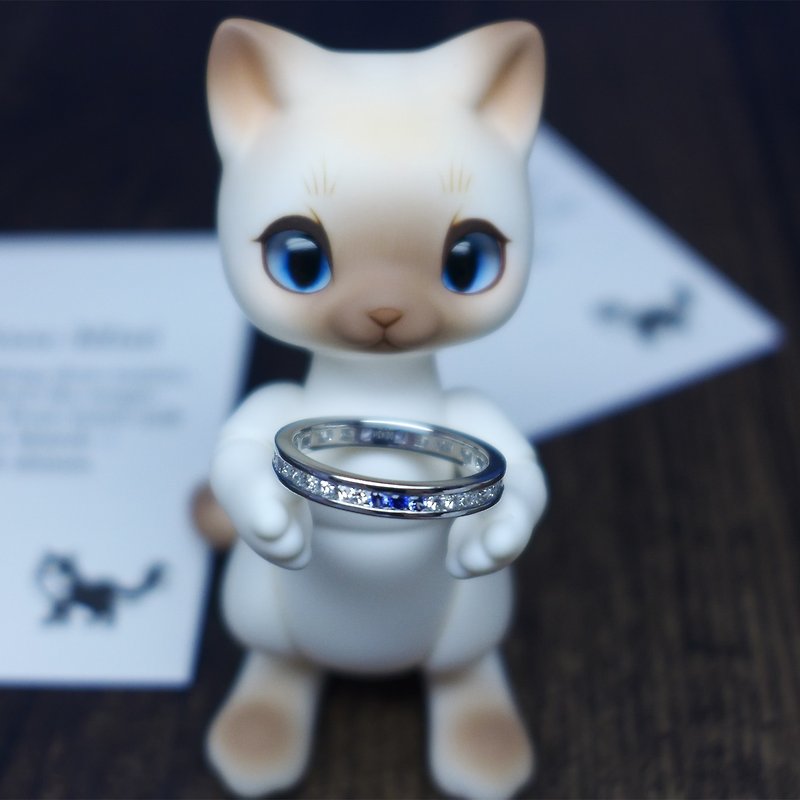 琉璃色 白色怪盗 二次元结婚戒指 永恒戒 (环保商品,多色) - 对戒 - 宝石 蓝色