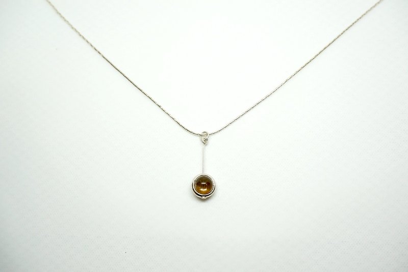 金色 月光石  国际 925 纯银 项链 手工 轻珠宝 - 项链 - 其他金属 银色
