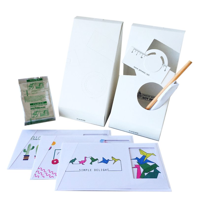 Pin Cards - Intimate 亲密系列相框卡+ 胶卷X1+ 纸铅笔＋极简笔筒盒 - 其他 - 纸 白色